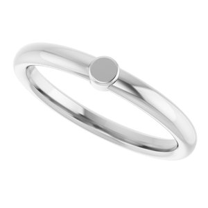 10K White Gold 1-Circle Engravable Family Ring