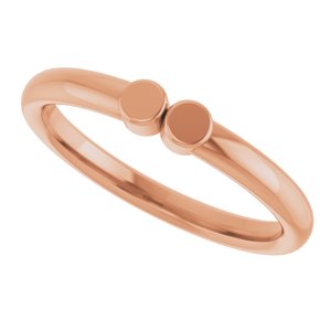 10K Rose Gold 2-Circle Engravable Family Ring