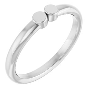 18K Palladium White Gold 2-Circle Engravable Family Ring