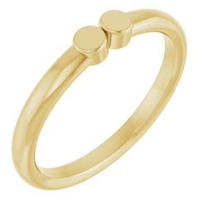 18K Yellow Gold 2-Circle Engravable Family Ring