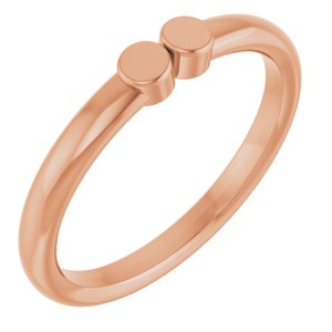 18K Rose Gold 2-Circle Engravable Family Ring