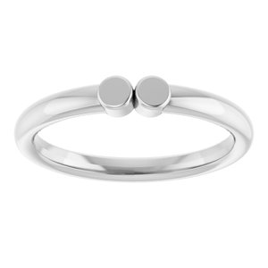 18K Palladium White Gold 2-Circle Engravable Family Ring