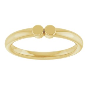 10K Yellow Gold 2-Circle Engravable Family Ring