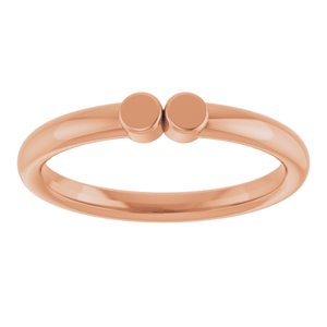 10K Rose Gold 2-Circle Engravable Family Ring