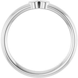 18K Palladium White Gold 2-Circle Engravable Family Ring