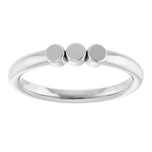 10K White Gold 3-Circle Engravable Family Ring