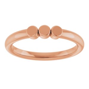18K Rose Gold 3-Circle Engravable Family Ring