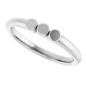 10K White Gold 3-Circle Engravable Family Ring