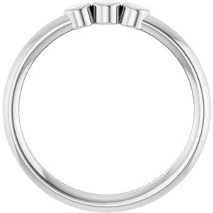 10K White Gold 3-Circle Engravable Family Ring