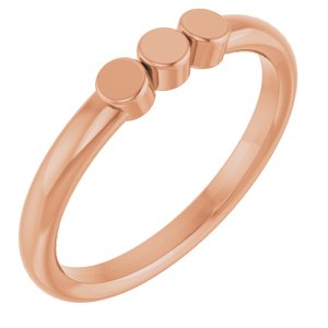 18K Rose Gold 3-Circle Engravable Family Ring