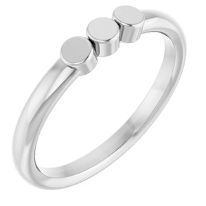 10K White Gold 3-Circle Engravable Family Ring