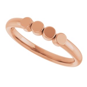 18K Rose Gold 4-Circle Engravable Family Ring