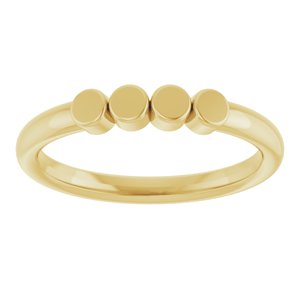 10K Yellow Gold 4-Circle Engravable Family Ring