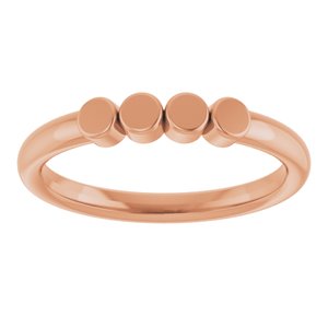 18K Rose Gold 4-Circle Engravable Family Ring