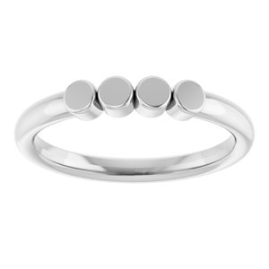 18K White Gold 4-Circle Engravable Family Ring