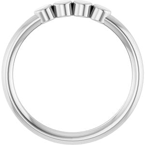 14K X1 White Gold 4-Circle Engravable Family Ring