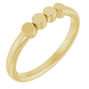 10K Yellow Gold 4-Circle Engravable Family Ring