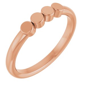 18K Rose Gold 4-Circle Engravable Family Ring