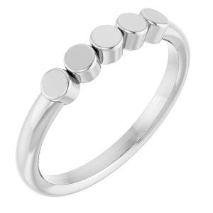 10K X1 White Gold 5-Circle Engravable Family Ring
