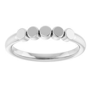 10K X1 White Gold 5-Circle Engravable Family Ring