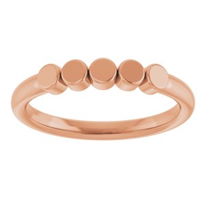 10K Rose Gold 5-Circle Engravable Family Ring