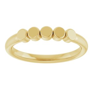 10K Yellow Gold 5-Circle Engravable Family Ring