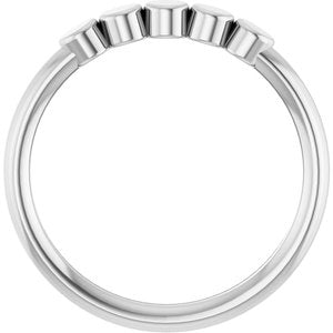 10K X1 White Gold 5-Circle Engravable Family Ring