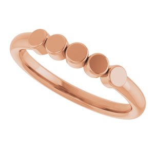 10K Rose Gold 5-Circle Engravable Family Ring