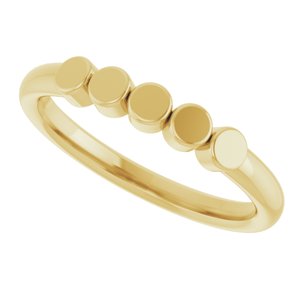 18K Yellow Gold 5-Circle Engravable Family Ring