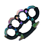 Cord Wrapped Rainbow Metal Knuckles Paperweight Accessory