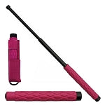 26" Self Defense Extendable Solid Steel Walking Stick Baton Pink Handle