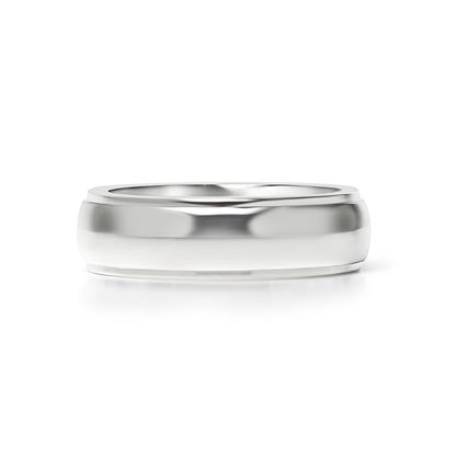 Stainless Steel Highly Polished Rounded Center with Edge Blank Ring / CFR2001