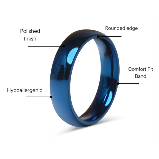 Stainless Steel Blue Blank Ring / CFR7006