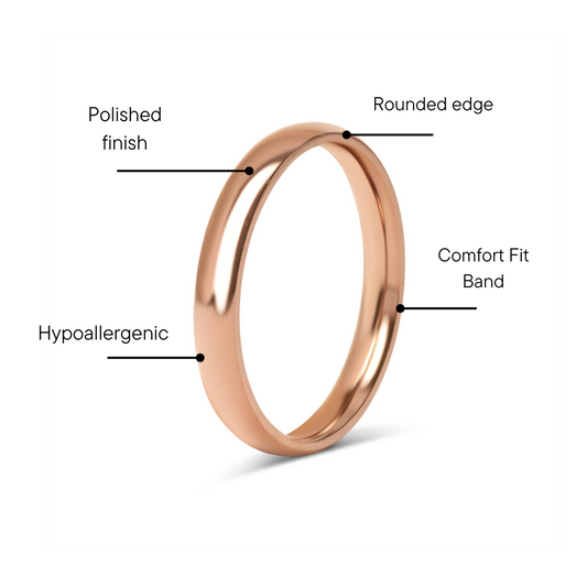 Chocolate Rounded Stainless Steel Blank Ring / CFR7007