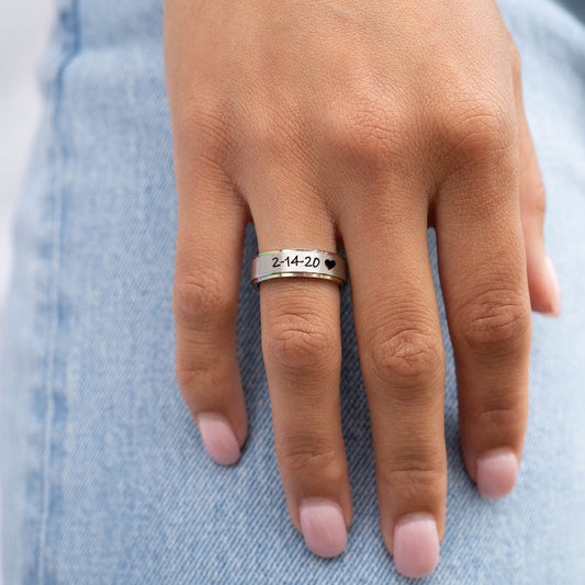 Stainless Steel Rainbow Edge Brushed Center Ring / CFR7014