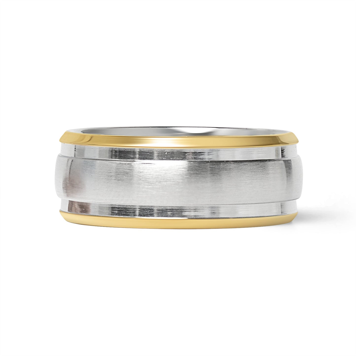 18K Gold PVD Stainless Steel Double Trim Brushed Center Ring / CFR7019