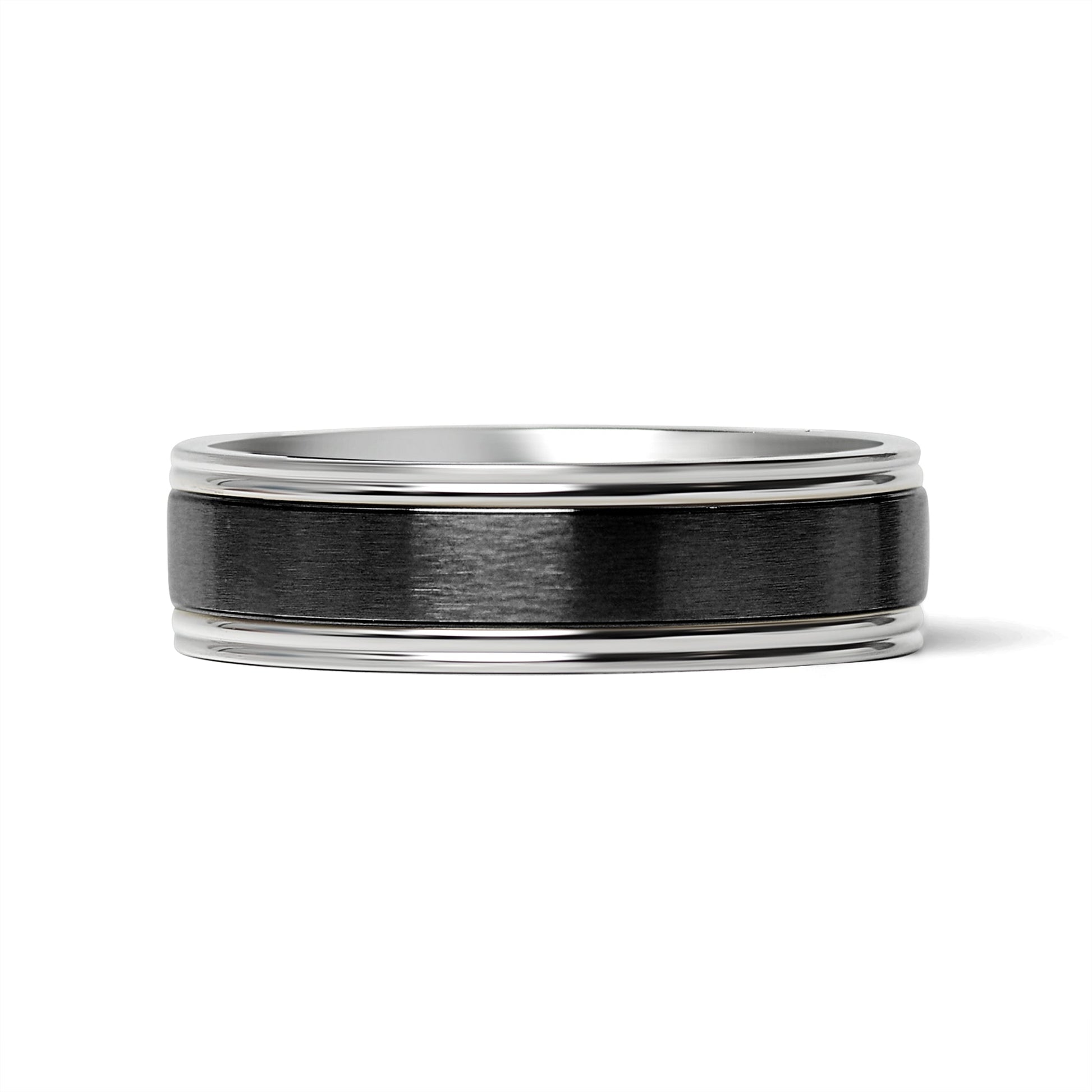 Stainless Steel Black Center Blank Ring / CFR7028
