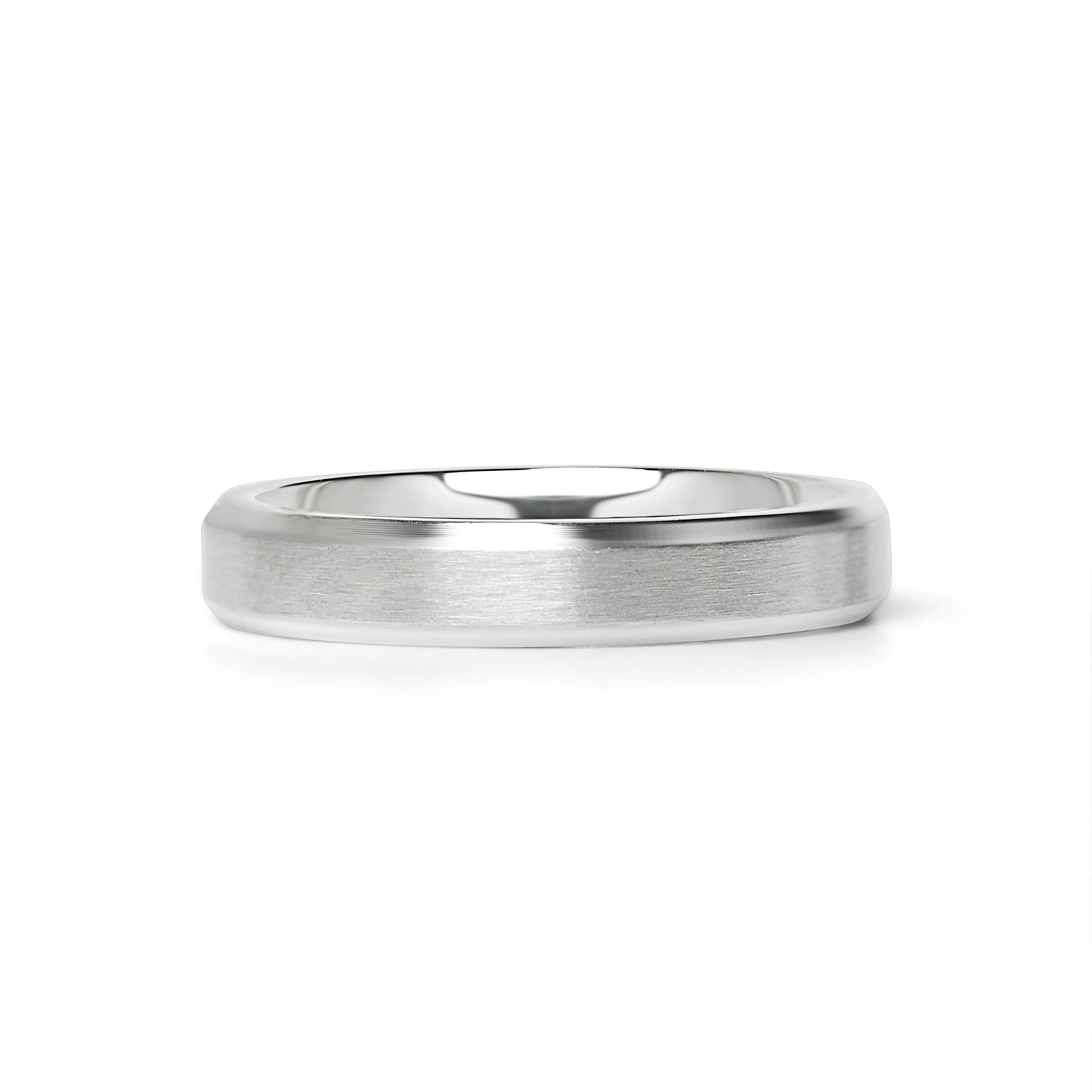 Stainless Steel Brushed Beveled Edge Blank Ring / CFR9003
