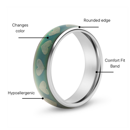 Stainless Steel Mood Band With Hearts Ring / CFR9014