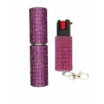 Pink Rhinestones Lipstick Stun Gun and Pepper Spray Combo for Self Defense