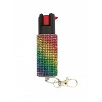 Multicolor Rhinestones Keychain Personal Defense Pepper Spray OC-18 1/2 oz