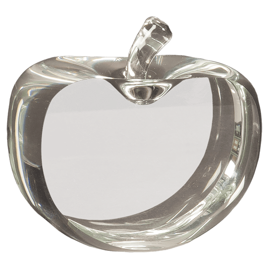 Custom Engraved Flat Crystal Apple