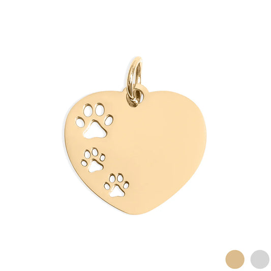 Customizable Paw Print Necklace Charm