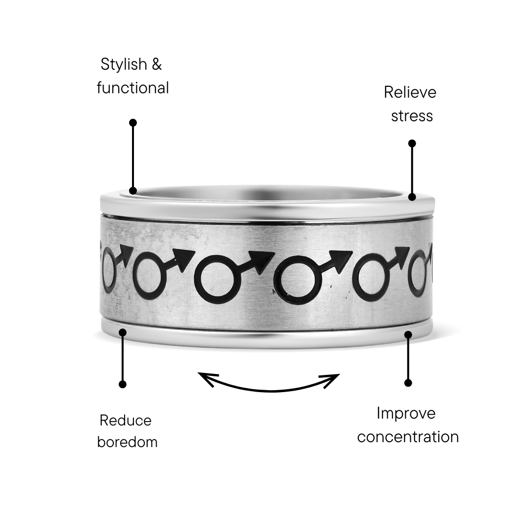 Male Symbol Spinner Stainless Steel Ring / DIS0017