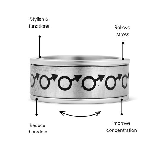Male Symbol Spinner Stainless Steel Ring / DIS0017