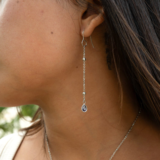 Stainless Steel Teardrop Birthstone Charm / PDL0264