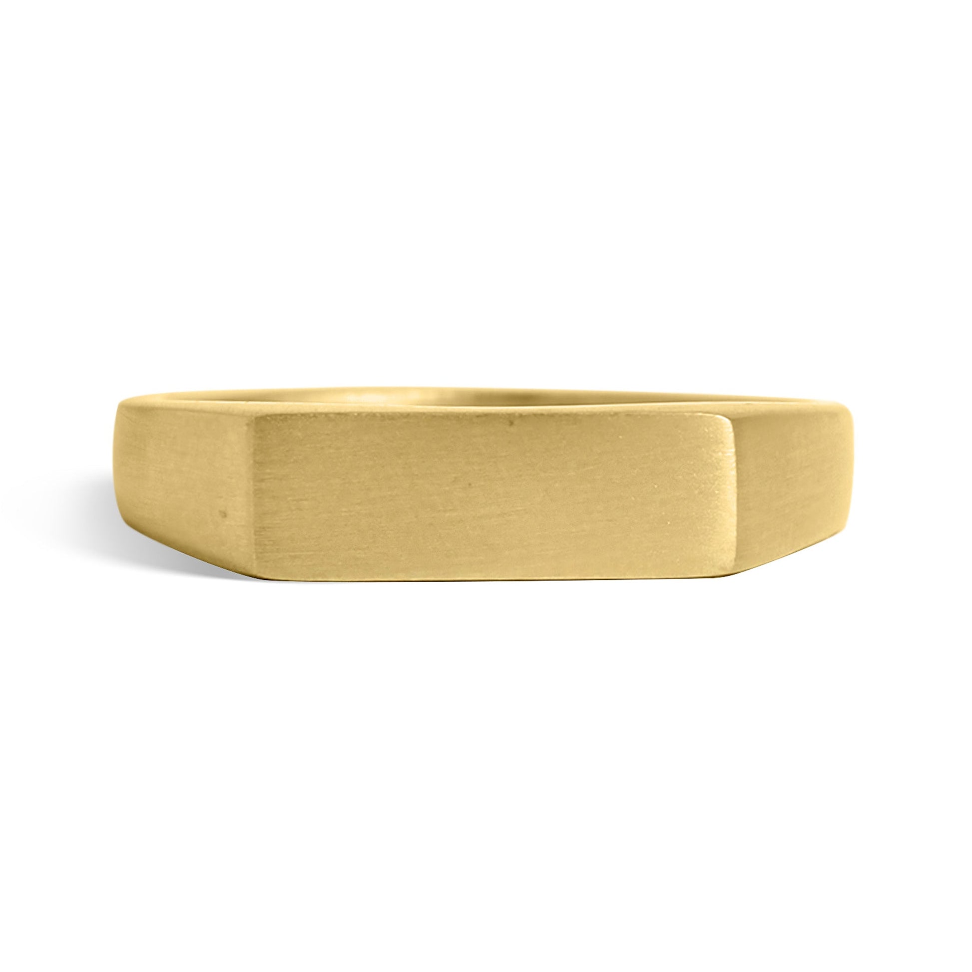 18K Gold PVD Stainless Steel Blank Engravable Rectangle Signet Ring / ESR0002