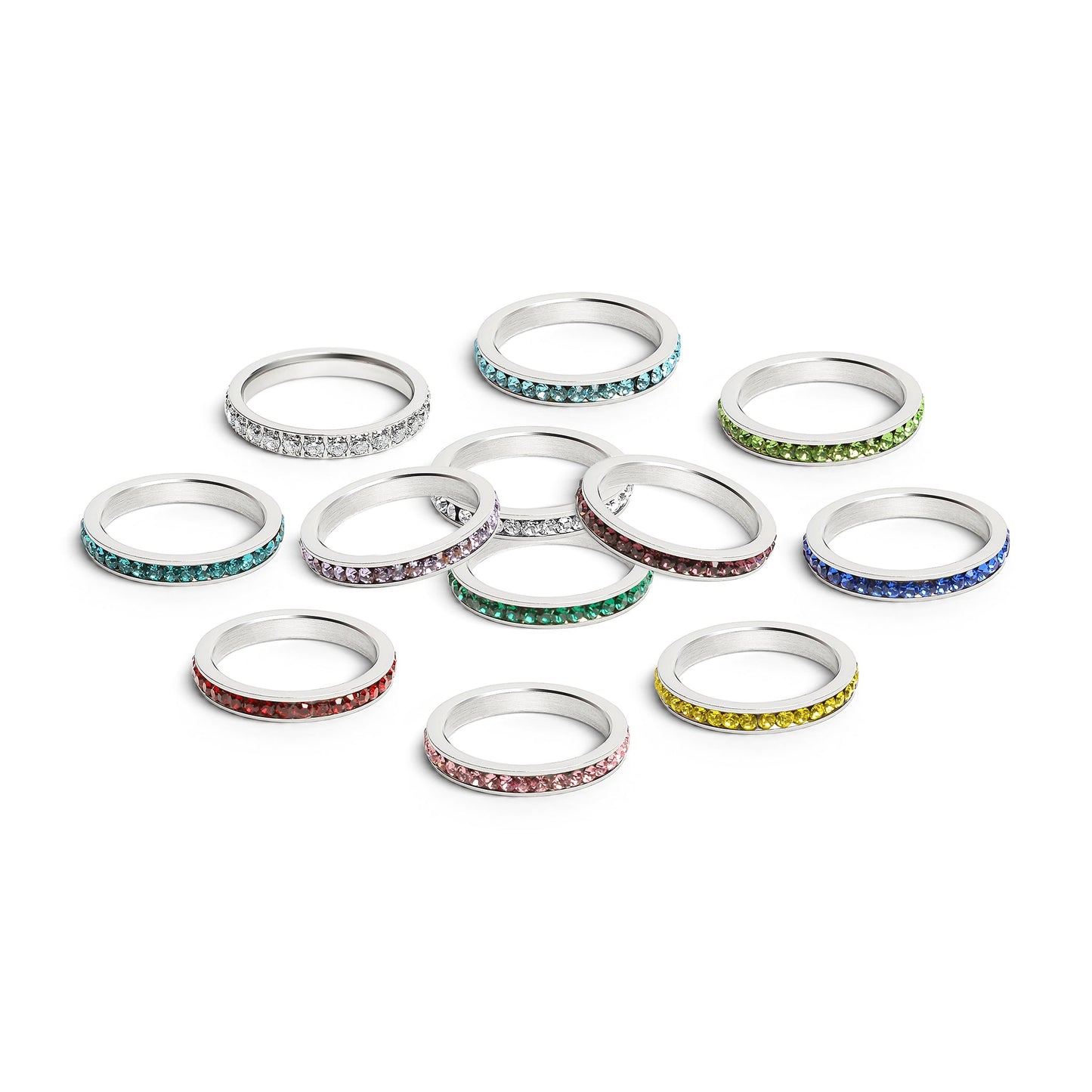 July-December CZ Eternity Stainless Steel Ring / ETR1000