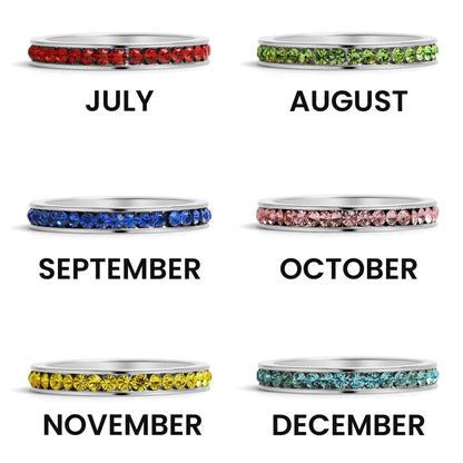 July-December CZ Eternity Stainless Steel Ring / ETR1000
