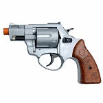 Zoraki R2 Silver 2" Barrel - Front Firing Blank Gun Revolver Simulated Wood Grips